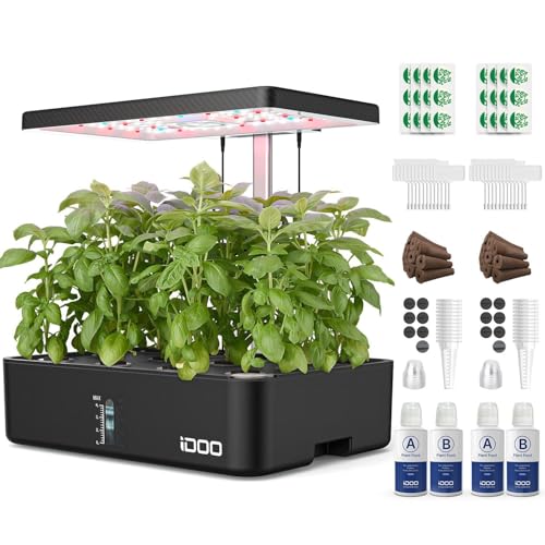 iDOO Hydroponics Growing System Kit 12Pods, Christmas Gifts for W...