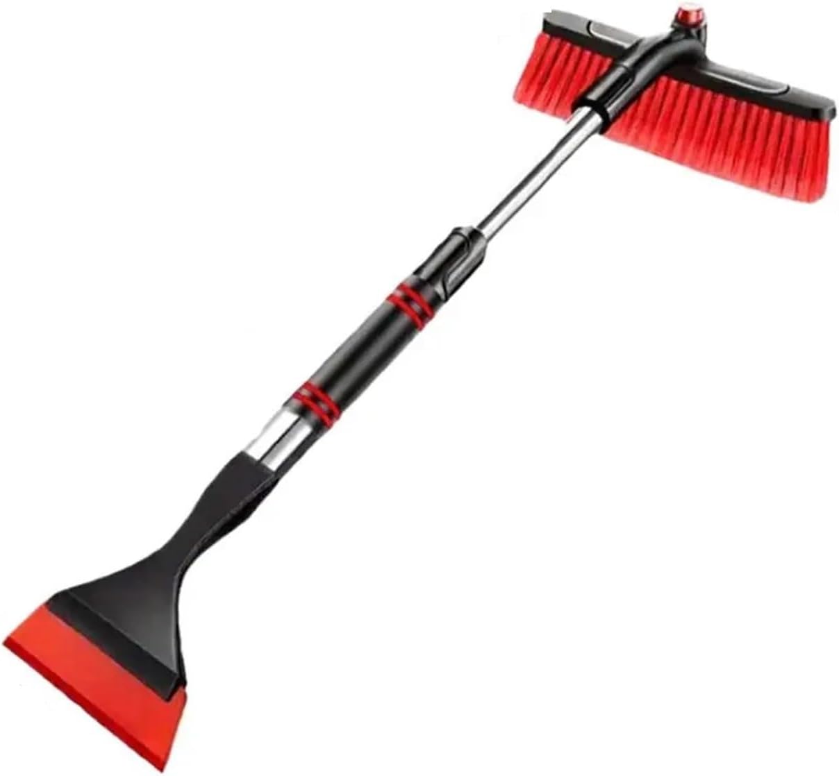 Telescopic Snow Brush with Ice Scraper Detachable Car for SUV Truck Vehicle Window Frost Removal Cleaning(Red)