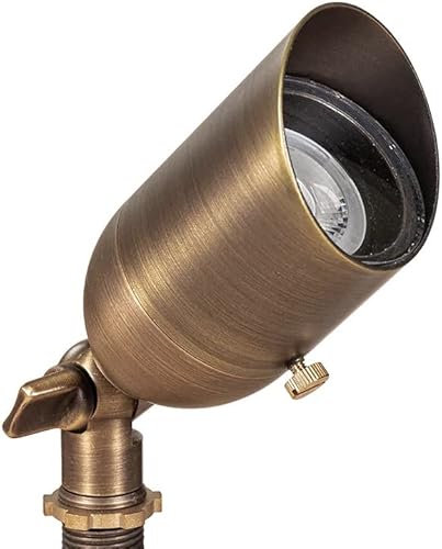 Miniatura 2 de Kit de iluminación LED de latón de 12 V (6 focos al aire libre, 2 luces de camino) con transformador de bajo voltaje de 100 W para casa, patio,