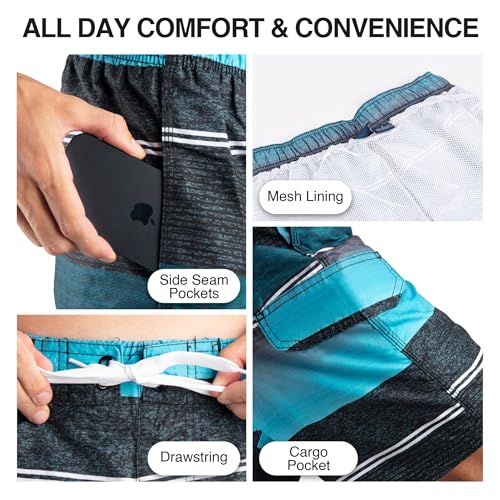 Image of Kanu Surf Men's Big Viper Extended Size Stripe Swim Trunk