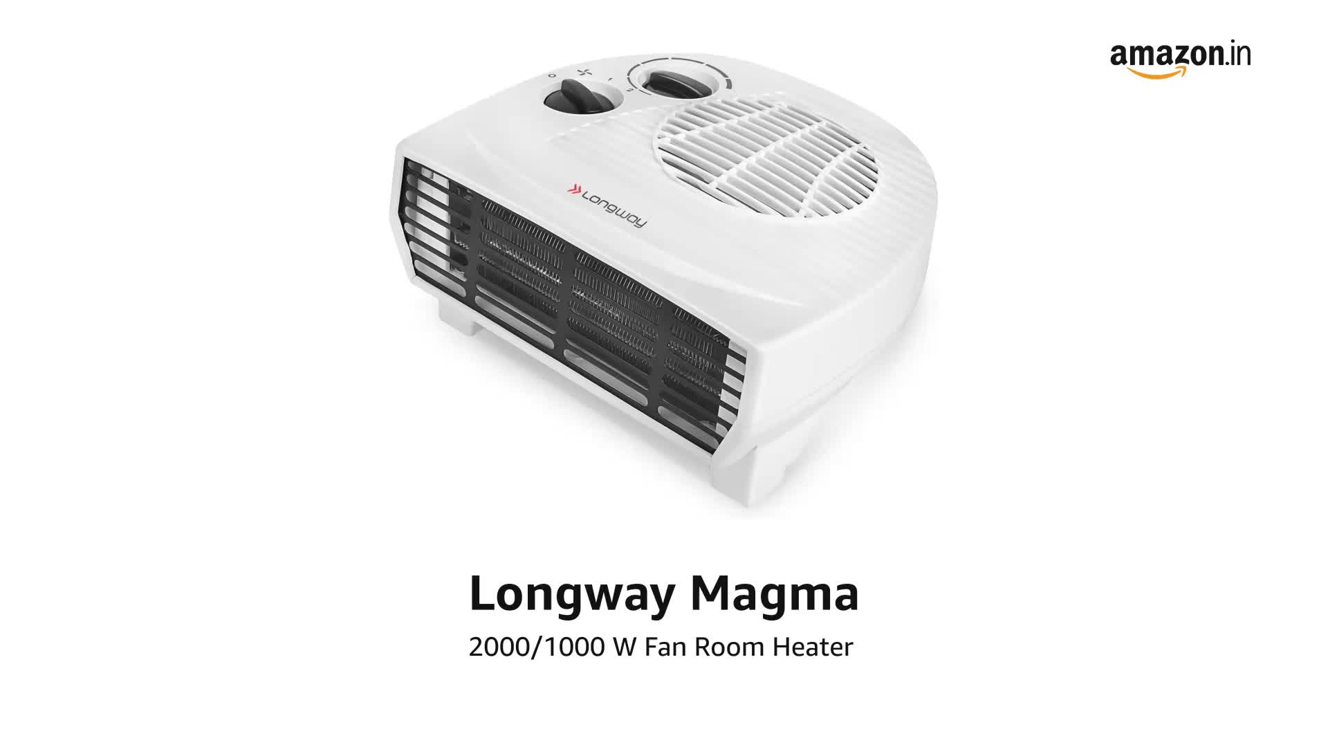 Longway Magma Fan Room Heater | 2 Heat Modes (1000W/2000W) | ISI