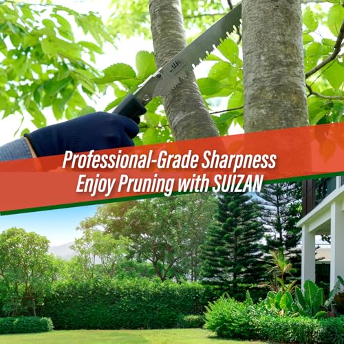 SUIZAN Pruning Saw 10.6" Gullet Blade - Professional Japanese Tree Trimming Handsaw Pullsaw Gardening Tools thumbnail 2