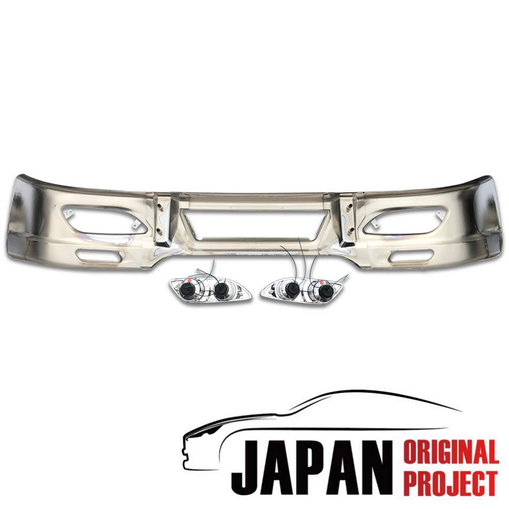 日野 いすゞ ふそう 汎用 2t ワイド メッキ バンパー エアダム 一体