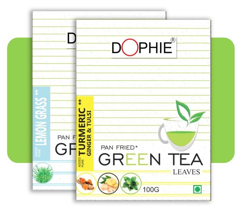 Dophie Turmeric green tea -1, Lemongrass green tea-1 (COMPO PACK-2)|Green tea with added herbs/spices|Loose leaves green tea(100 * 2)(200g) (B0B759YQJB) Amazon Price History, Amazon Price Tracker