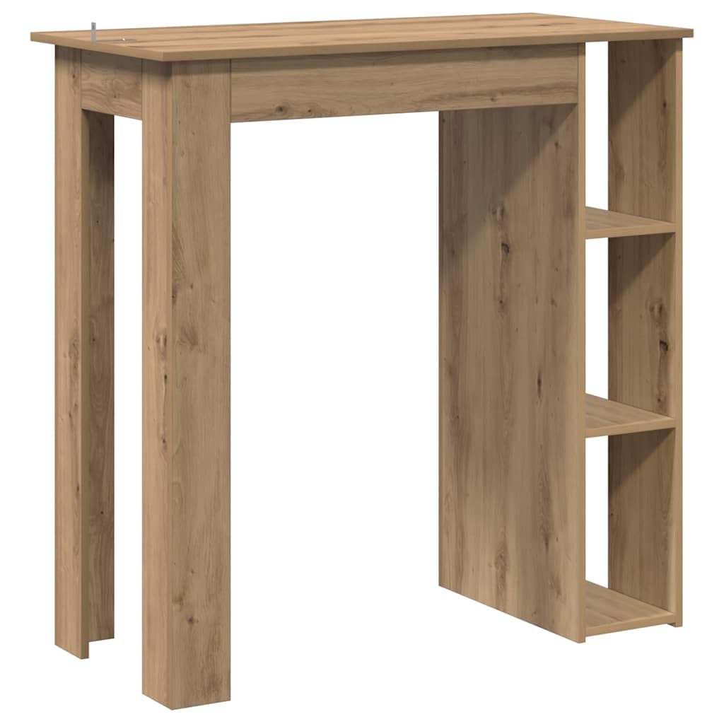 Fengshui Stół barowy z regałem dąb Artisan 102 x 50 x 103,5 cm materiał drewnopochodny