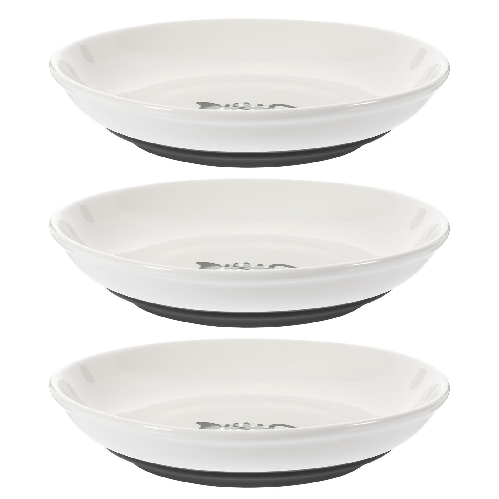 ifundom 3pcs Gamelles Céramique pour Chat Bol Peu Profond et Large Bol Alimentaire Antidérapant pour Chatons