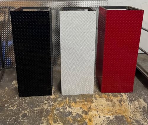 (1)-Generic Steel Propane Tank Cage with Diamond Plate Cover for Food Trucks 17" W x 17" D x 46" H, fits All 100 lbs cylinders. This Listing only Includes (1) one Propane cage. (1, Red)