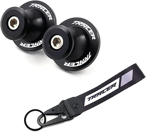 Carretes de basculante CNC de 0.236 in con tornillos deslizantes y llavero de insignia de bordado para Yamaha Tracer900 700 GT Tracer 97 GT MT09