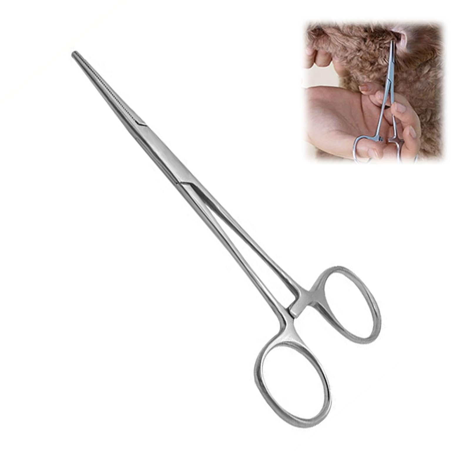 Set Di 8 Pinze Emostatiche E Pinze Di Bloccaggio In Acciaio Inox Per Veterinaria E Toelettatura - TK PLUS