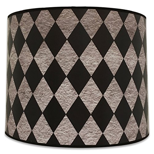 Image of Royal Designs, Inc. Trendy Decorative Handmade Drum Shade, Made in USA, 10in, HBC-8018-10, Diamonds on Beige
