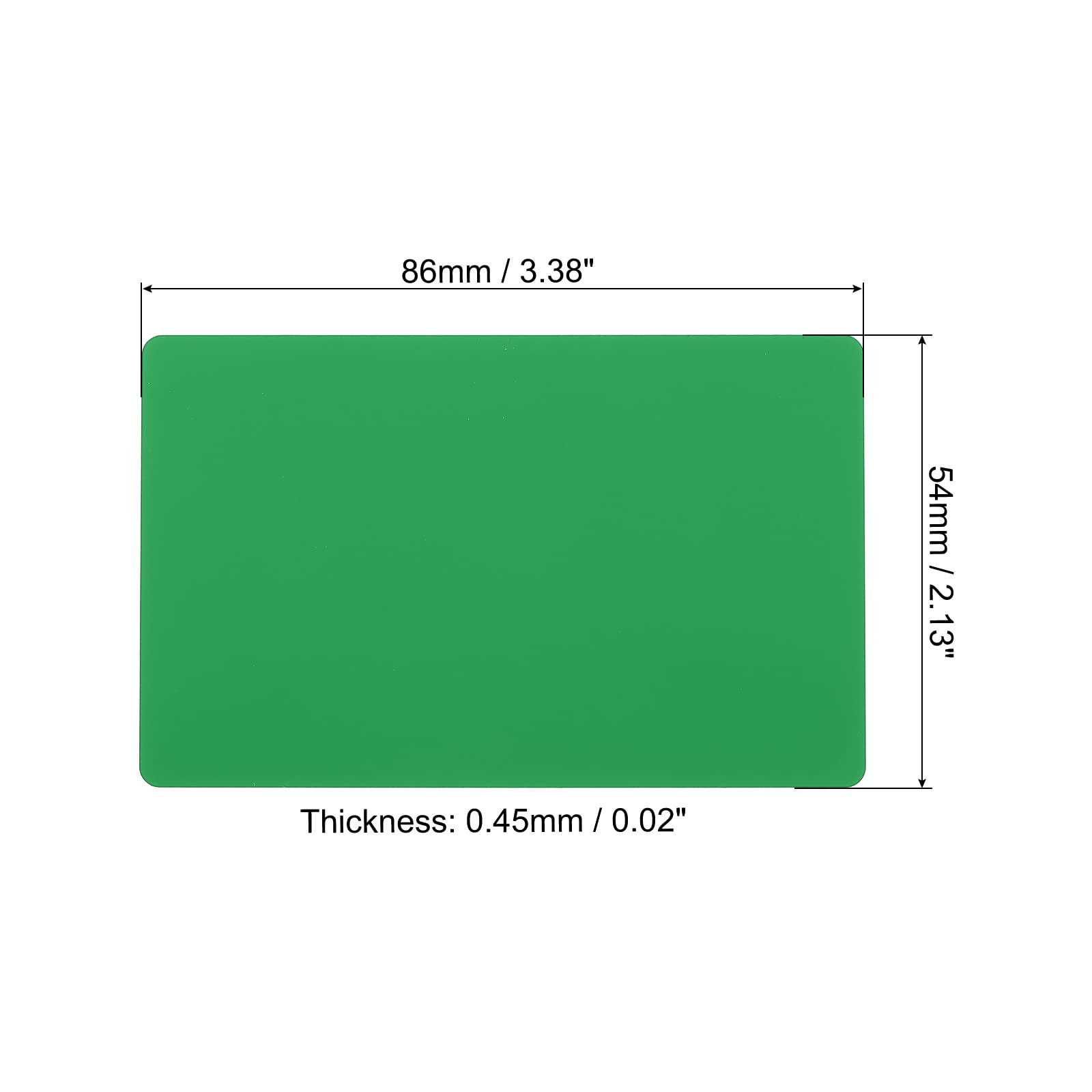 PATIKIL 0.45mm Metal Business Cards, 10 Pack Blank Name Card Laser Engraving Aluminum for DIY Gift Cards Green - Image 2