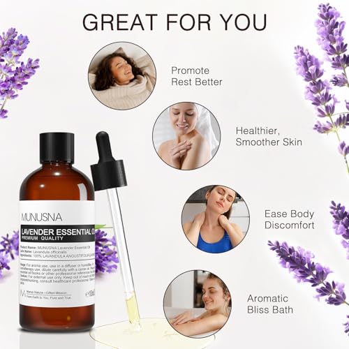 Image of Lavender Essential Oil for Skin Hair Care, Diffuser, Aromatherapy