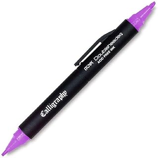 ProFolio by Itoya, Double Header Calligraphy Marker, 1.5mm and 3mm Chisel Tips - Purple