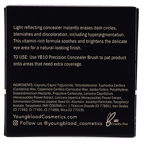 Youngblood Clean Luxury Cosmetics Ultimate Concealer, Medium | Conceals Under Eye Dark Circles Full Coverage Brightening Non-Creasing Coverage for Discoloration and Spots | Vegan, Cruelty Free