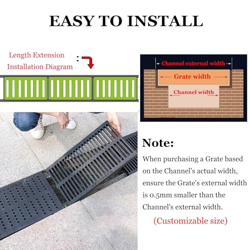 Grille de drainage en polymère robuste pour cour et allée extérieure - 7