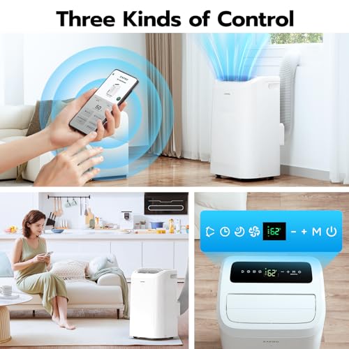 ZAFRO Portable Air Conditioner 12,000 BTU (8,000 BTU SACC), 464B-Quiet Cooling, WiFi/App Control, 24H Timer with Fan & Dehumidifier, Easy Installation for Bedroom, Office, Living Room by ZAFRO - Image 2