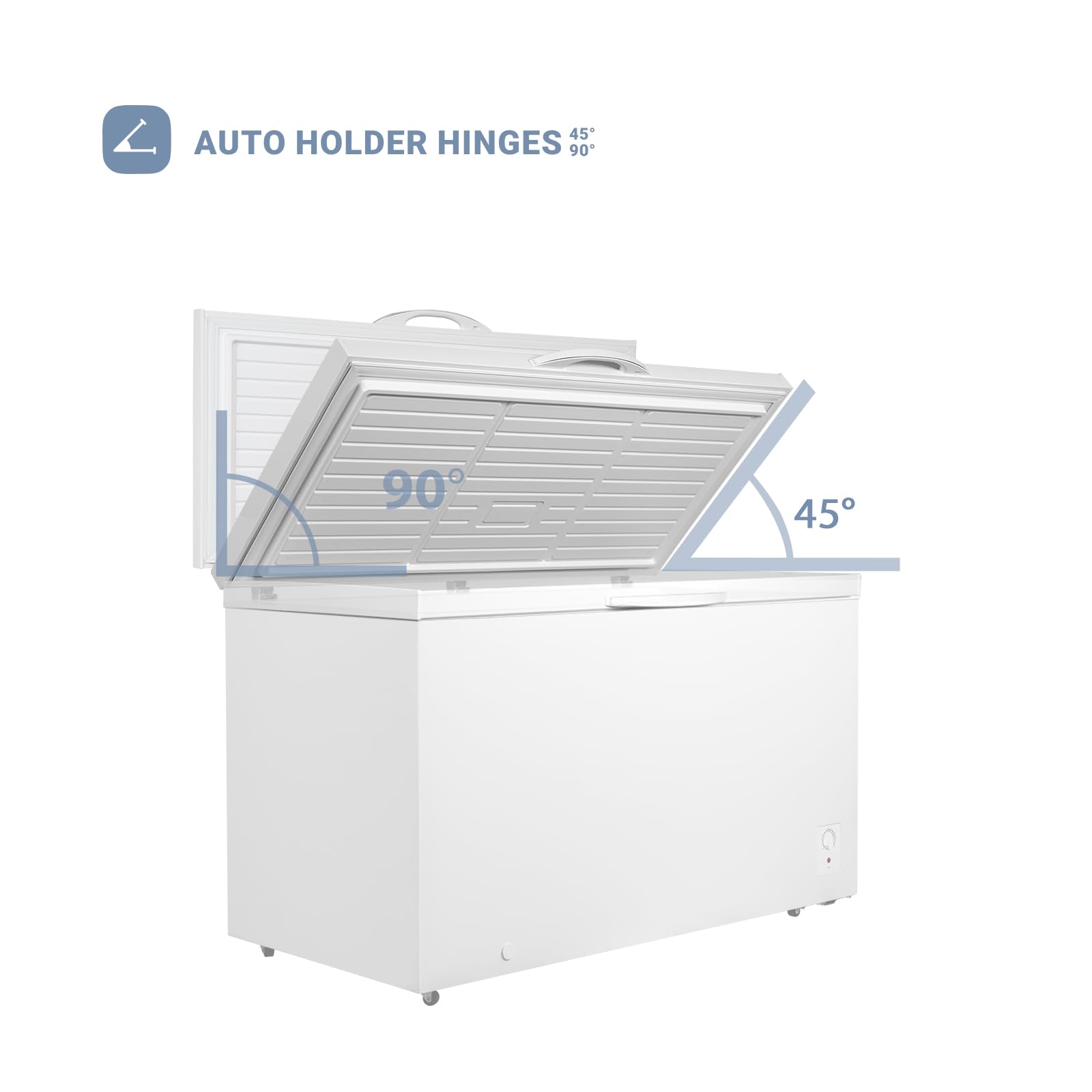 Techomey Chest Freezer 18 Cu Ft, Deep Freezer With 7 Level Adjustable Thermostat, Large Capacity Chest Freezer For Garage, Basement, Restaurants, White on Fridge.com - View 3