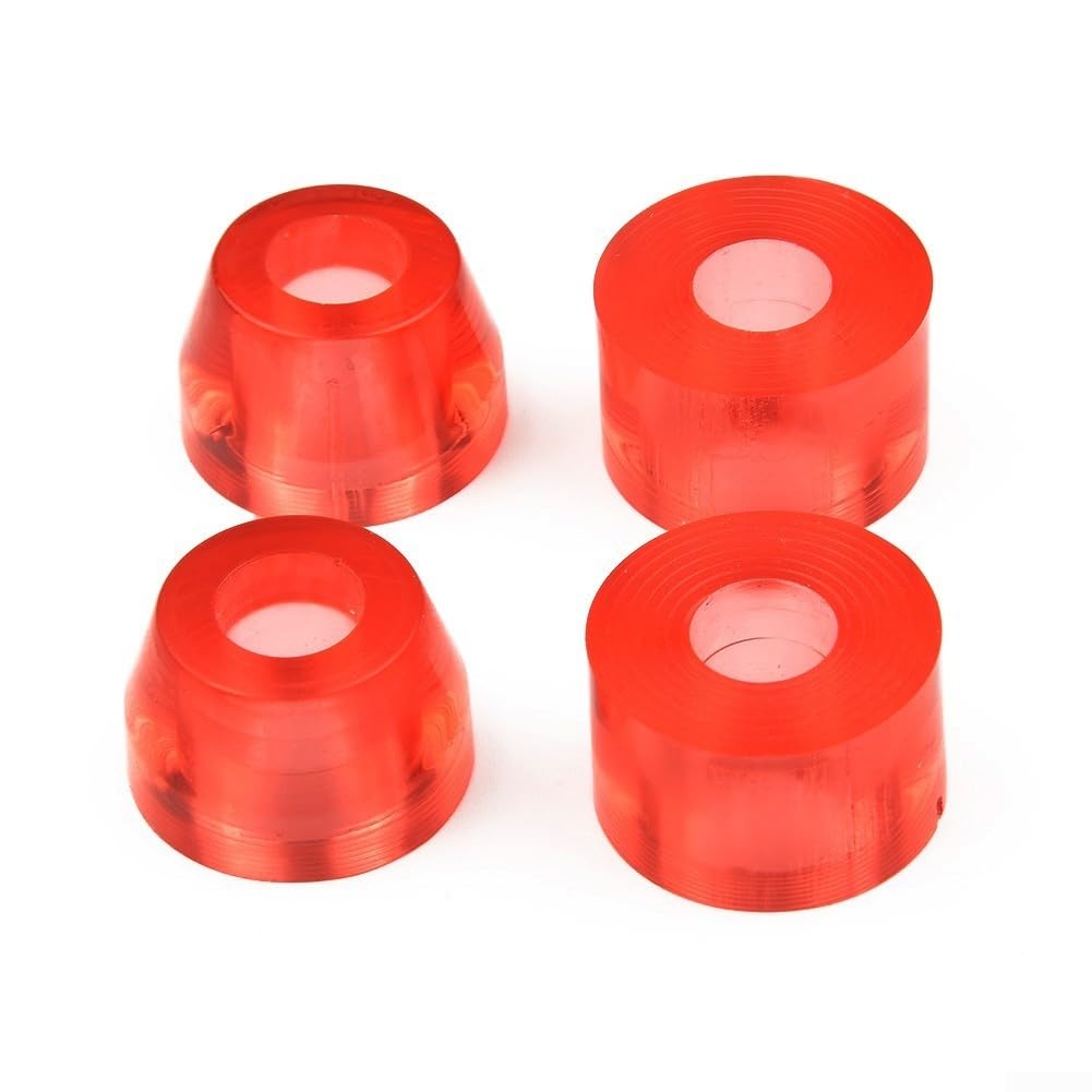 Bujes de poliuretano para monopatín y longboard, kit de repuesto de 4 piezas, rojo
