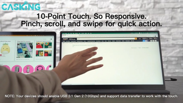 Watch CASKING Portable Touch Monitor with Advanced Display Techs on ...