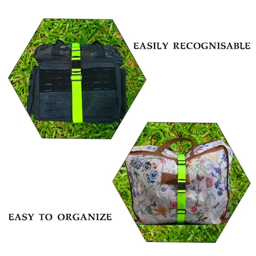 MAGARROW 2" Utility Luggage Straps with Buckle Adjustable, 4-Pack (Neon Green, 2 in x 9.5 ft) - Image 3