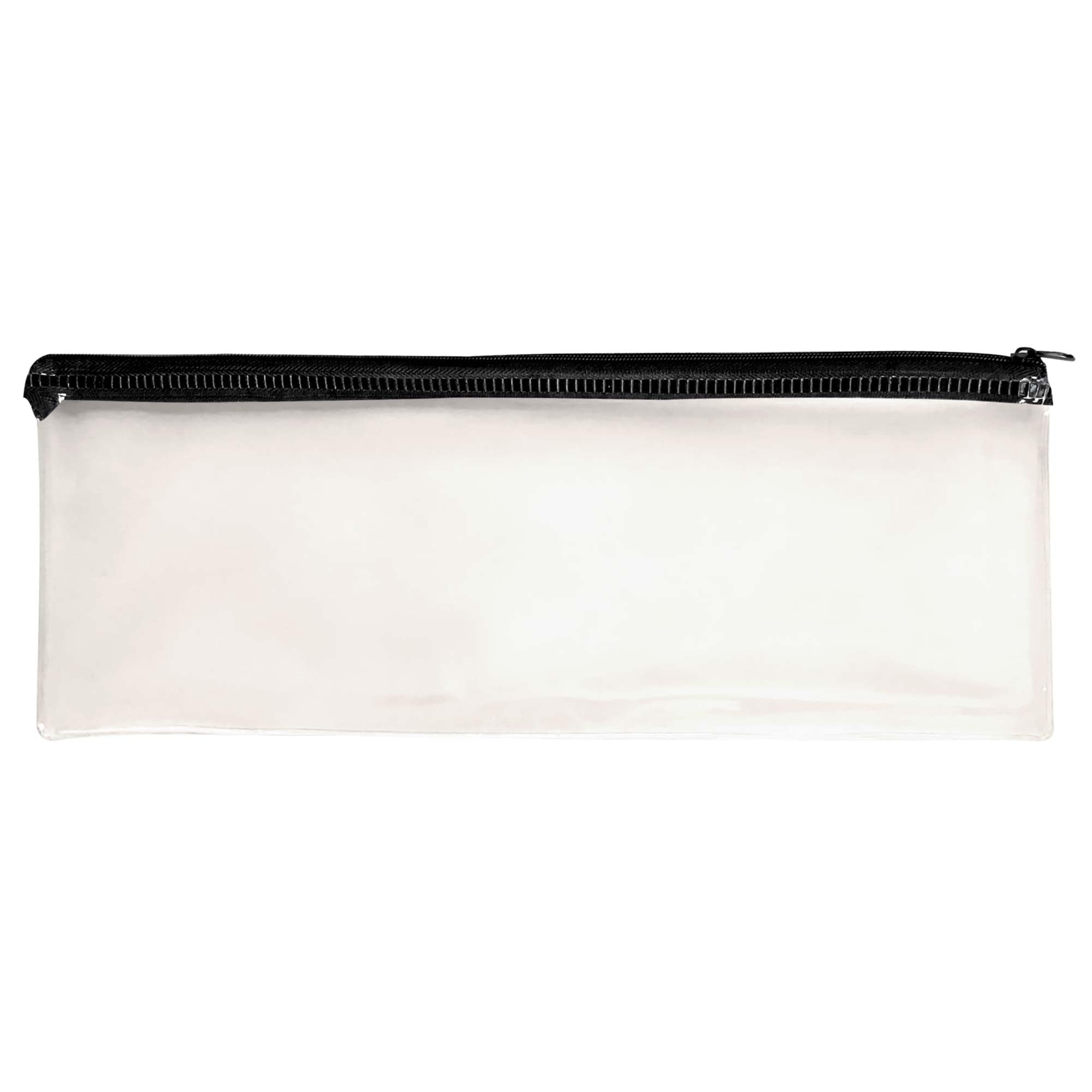 13x5 inch Black Zip Clear Exam Pencil Case