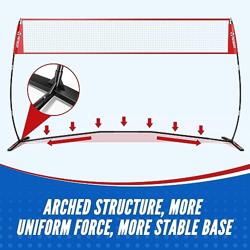 image for Patiassy 14ft Freestanding Volleyball Practice Net for Indoor or Outdo