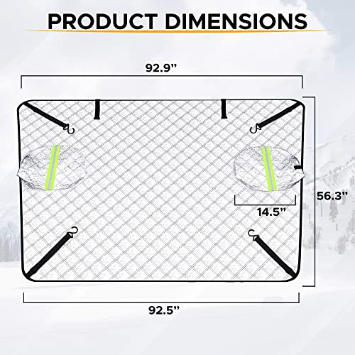 Image of EcoNour Windshield Snow Cover for Tesla Model 3 /S /Y /X | 4 Layered PEVA Protection from Snow, Ice & Frost | Windproof Snow Cover with Easy Lock-in Design | Windshield Cover for All Weather Protection