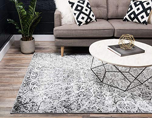 Tapete decorativo rectangular 124x185 cm gris miniatura 3