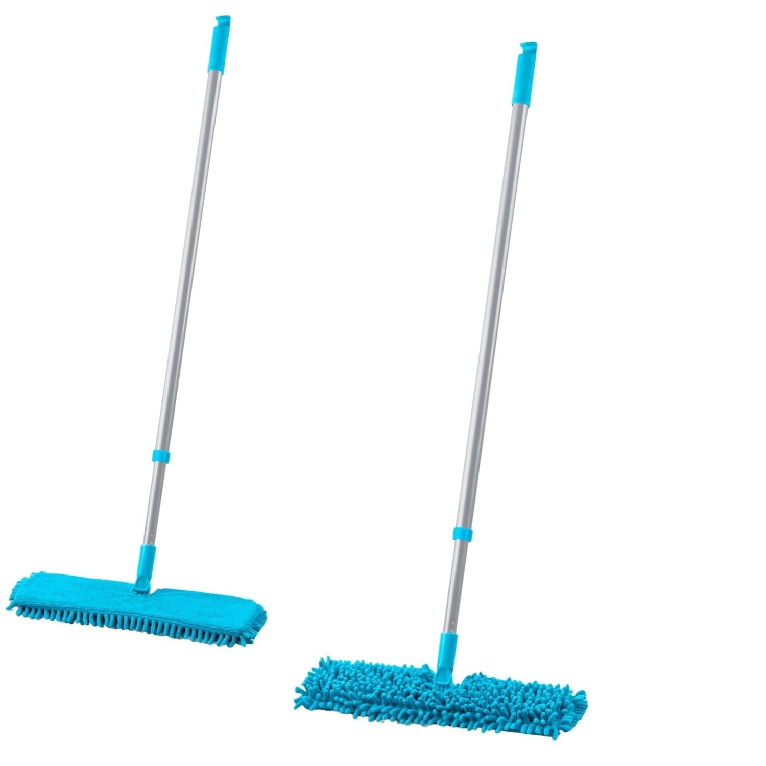 Homeshopa.com Blue Homeshopa Double Sided Microfibre Floor Mop, Extendable Handle Flat Chenille Noodle Head, Super Absorbent Wet Dry Cleaning Mop For Hardwood, Vinyl, Laminate