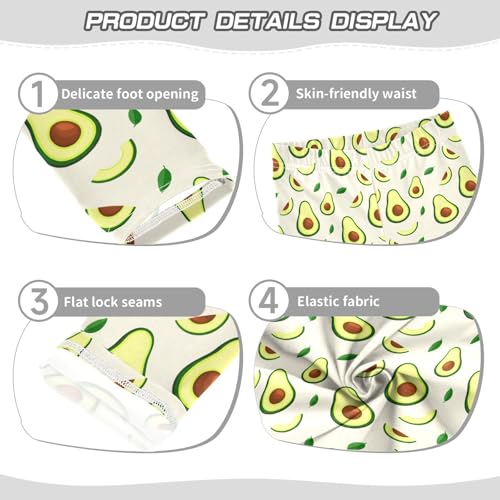 Girls Leggings Size 4T Avocado Leaf Beige Soft Stretchy Yoga Pants Tights Girl Clothes for Dance Running3