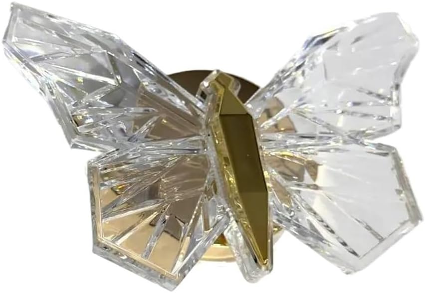 Nordic Bedside Wall Sconce 360° Rotation Creative LED Night Light Hallway Bedroom Living Room Butterfly Wall Lamp for Kids Decor(Three-Color Light,1Piece)