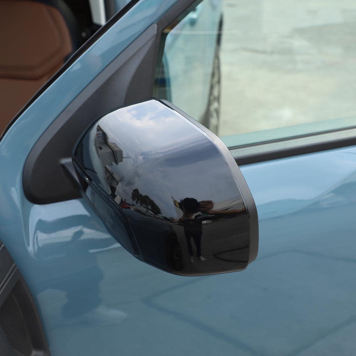 Car External Rearview Mirror Cover Cap TrimCompatible with Ford Maverick 2022-2024 Door External Side Rearview Mirror Protection Cover Moulding decoration Accessories (Piano Black)