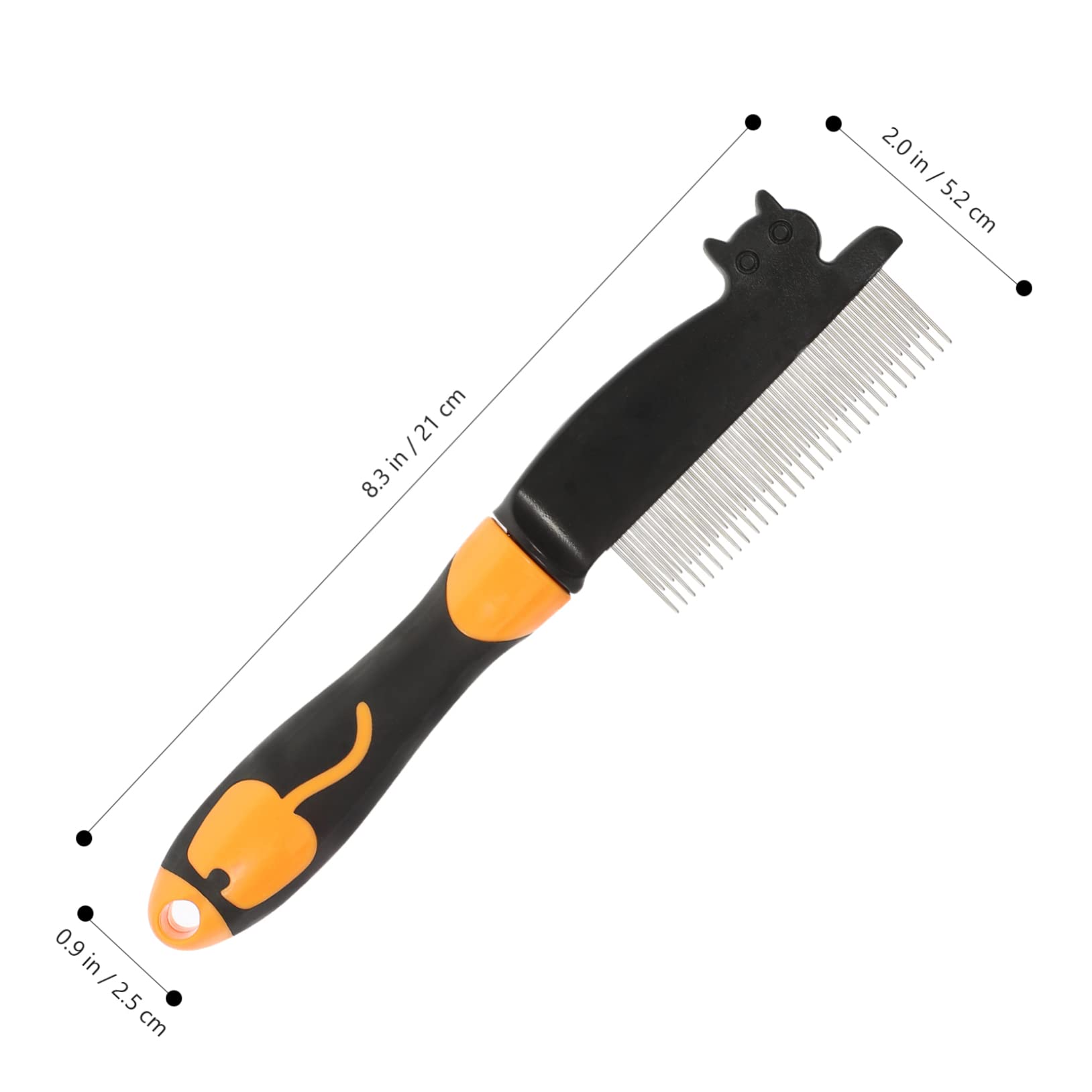 VANZACK 3pezzi Pettine Per Cani e Gatti Con Denti Rotondi Pettine Per Rimozione Pelo Animali Domestici Accessorio Per Toelettatura Inossidabile Design Antiscivolo Per Massaggio e Del Pelo