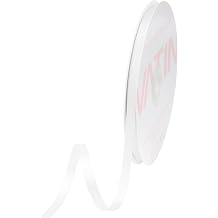 VATIN 1/4 inches Double Faced White Polyester Satin Ribbon - 50 Yards for Gift Wrapping Ornaments Party Favor Braids Baby Shower Decoration Floral Arrangement Craft Supplies