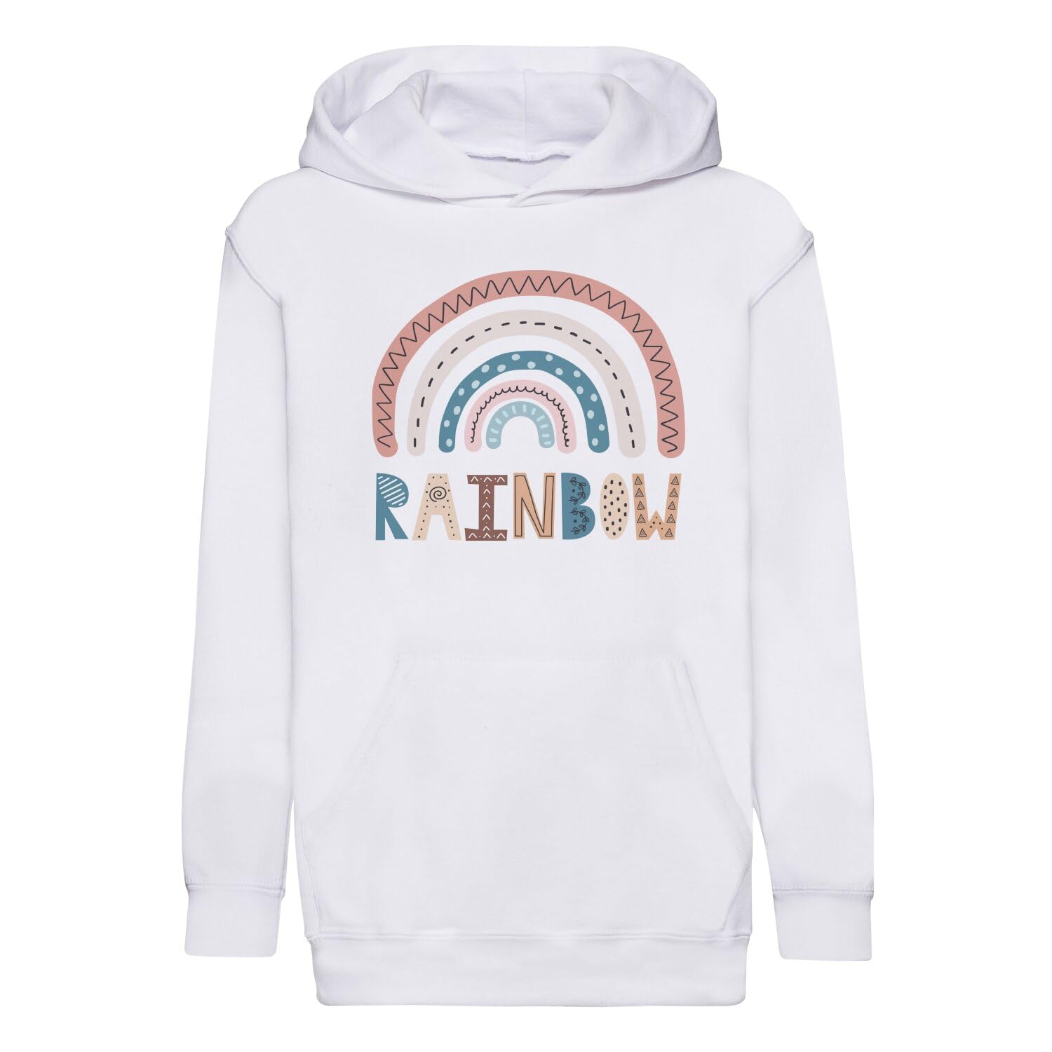 Sweat à capuche enfant arc-en-ciel boho en coton premium - 4