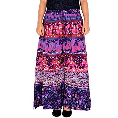 Image of Rajvila Women's Cotton Regular Fit Printed Palazzo for Women (P38NT 0007)