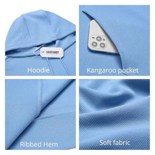 Image of COOFANDY Mens Hoodie Long Sleeve Casual Pullover Hooded Sweatshirt Fashion Drawstring Hoodies with Pocket