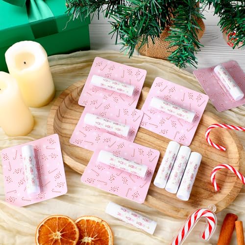 Image of 24 Pcs Christmas Nutcracker Flavor Lip Balms Bulk Pink Nutcracker Gifts Candy Lipstick for Christmas Birthday Party Favor Guest Lip Balm Gift Set Travel Size Winter Favors Decorations
