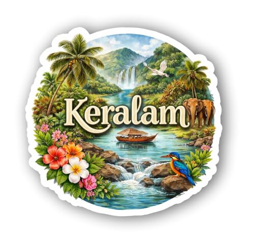 Image of Keralam Textured Finish Acrylic Fridge Magnet - UV Texture Printed, Stylish Multicolor Magnet for Fridge, Wardrobe & Metal Surfaces, Pack of 1 (Keralam)