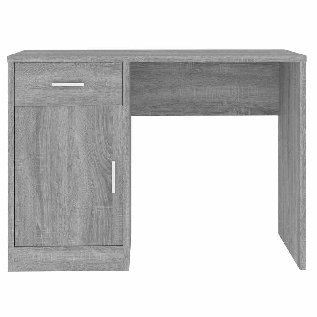 Biurko z miejscem do przechowywania Sonoma szare 100 x 40 x 73 cm materiał