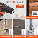 COMOWARE 20V Cordless Drill Set Combo Kit,120 Pcs Tool Kit for Home, Household Tool Sets for Men, Basic Tool Kit with Power Drill, Tool Set with Drill for Garden Office Home Repair - Image 5