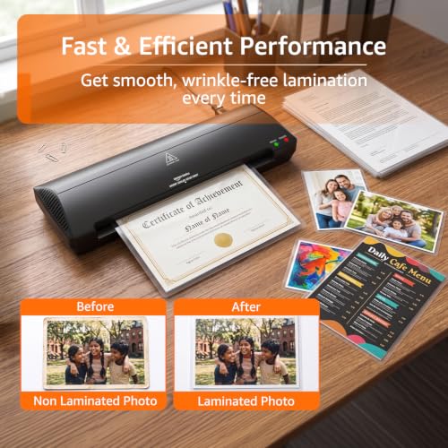 Amazon Basics A3 Laminating Machine | ABS Body | Hot & Cold Laminator | 12 Inch Entry Width | 250 mm/min Speed | Anti-Jam Release | 2 Rollers | for Photos, Documents & Certificates | Black - Image 7