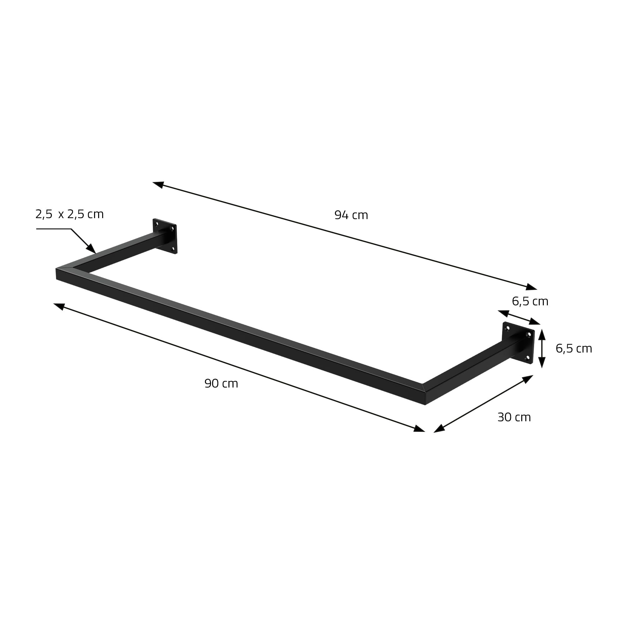 ML-Design Set di 3 Appendiabiti Porta Asciugamani Attacco a Parete 90x30 cm in Acciaio Nero per Bagno Cucina Soggiorno Balcone Camera da Letto Porta Salviette da Muro Salvaspazio Peso Supportato 50 kg