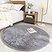 Produktbild ROHATIM Hochflor Teppich Rund Wohnzimmer Super weich Shaggy Teppich Flauschiger,Soft Area Rug Schlafzimmer Teppiche Fluffy Kindermatte(grau,100 x 100 cm)