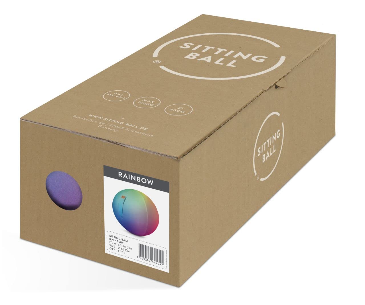 Sitting Ball Sitzball/Gymnastikball Rainbow mit in Soft-Feeling Digitaldruck-Bezug