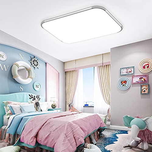 XMTECH 48W LED Deckenleuchte Modern Deckenlampe Ultraslim Schlafzimmer Küche Flur Wohnzimmer Lampe Wandleuchte Energie Sparen Licht, Kaltweiß Cover