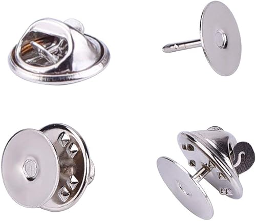 eBoot - Lote de 50 alfileres de corbata en blanco con parte trasera de embrague