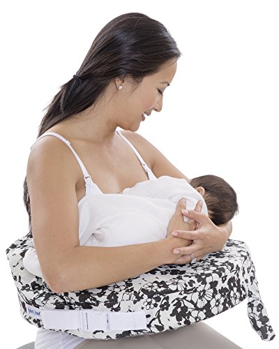 Image of My Brest Friend Original Nursing Pillow Slipcover Sleeve | Great for Breastfeeding Moms | Pillow Not Included, Evening Bloom, Grey, White, Black