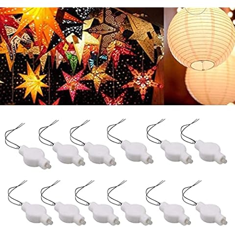 Paper Lantern Lights Battery Operated Hanging LED Lights Super Bright Easy Use Decorative Lighting for Outdoor/Indoor Wedding Camping Party Events Balloon Lanterns,Last 36 Hours(Warm White) (12PCS) Cover
