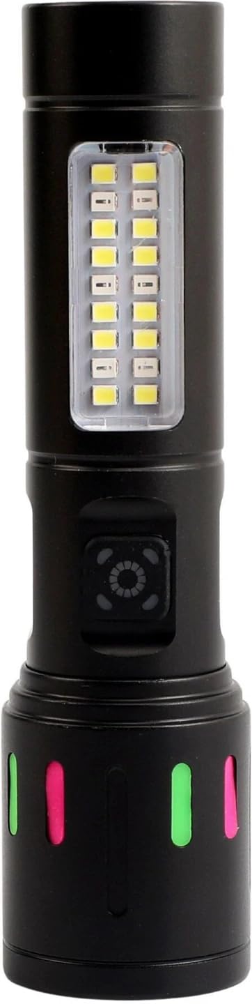 PICSTAR M033 Rechargeable LED Metal Torch, 80W Zoomable Flashlight, 1200mAh Battery, 6 Lighting Modes, USB Rechargeable, Long Range Hand Torch for Home, Security, Camping & Emergency, Black (10)-image-3
